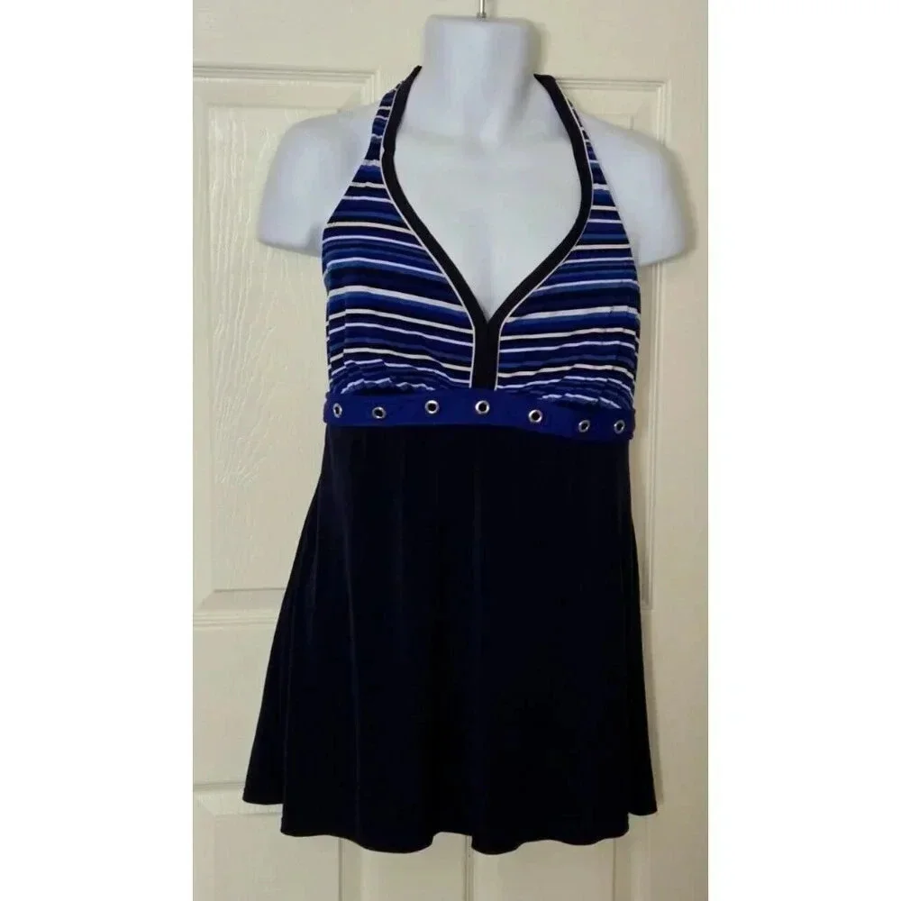 Catalina multicolor One Piece Swim Dress Halter Neck size 2X